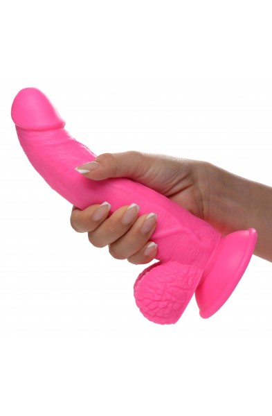 Pop Pecker 7.5 Inch Dildo With Balls - Pink