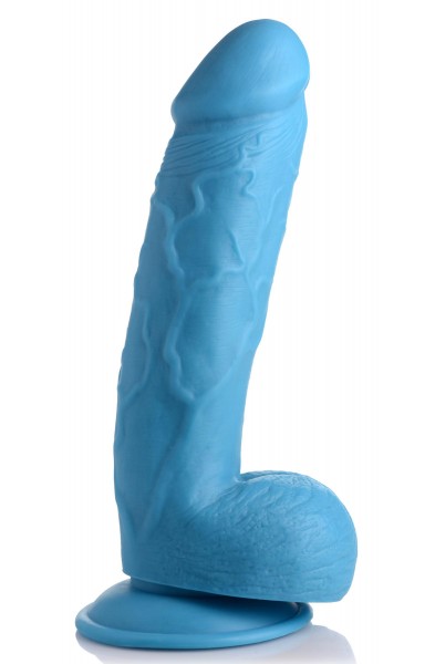 Pop Pecker 8.25 Inch Dildo With Balls - Blue