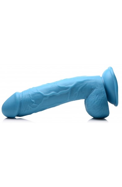 Pop Pecker 8.25 Inch Dildo With Balls - Blue