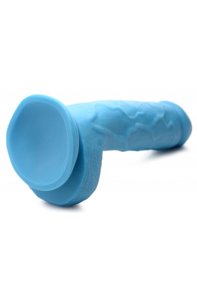 Pop Pecker 8.25 Inch Dildo With Balls - Blue