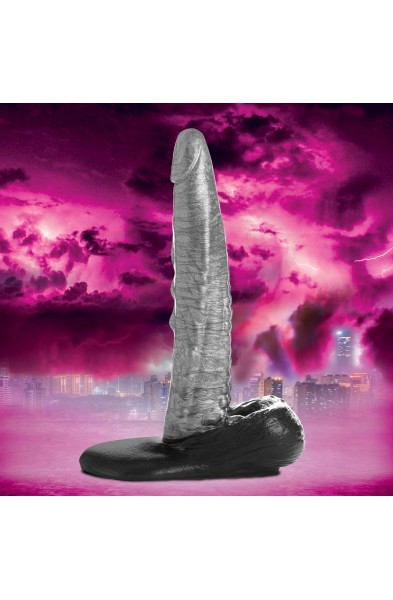 The Gargoyle Rock Hard Silicone Dildo -  Silver