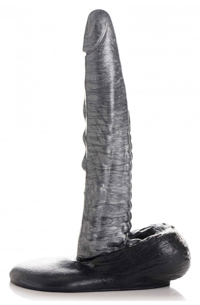 The Gargoyle Rock Hard Silicone Dildo -  Silver
