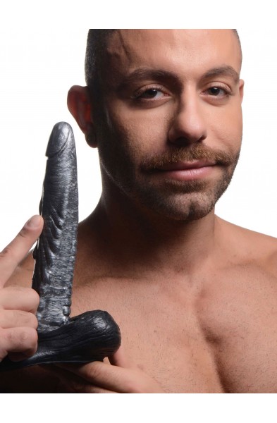 The Gargoyle Rock Hard Silicone Dildo -  Silver