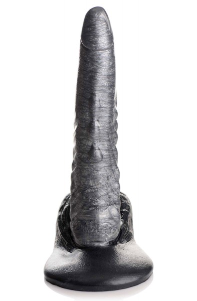The Gargoyle Rock Hard Silicone Dildo -  Silver