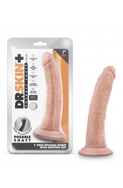 Dr. Skin Plus - 7 Inch Posable Dildo - Vanilla
