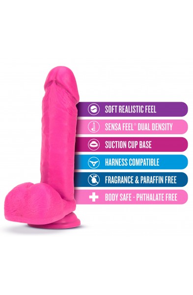 Neo - 8 Inch Dual Density Dildo - Neon Pink