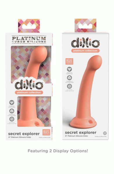 Dillio Platinum - Secret Explorer 6 Inch Dildo -  Peach