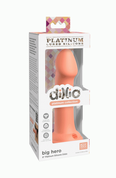 Dillio Platinum - Big Hero 6 Inch Dildo - Peach