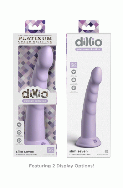 Dillio Platinum - Slim Seven 7 Inch Dildo - Purple