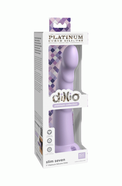 Dillio Platinum - Slim Seven 7 Inch Dildo - Purple