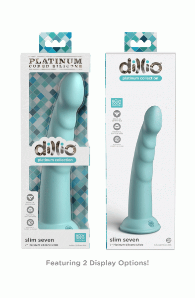 Dillio Platinum - Slim Seven 7 Inch Dildo - Teal