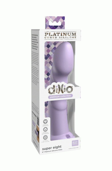 Dillio Platinum - Super Eight 8 Inch Dildo - Purple