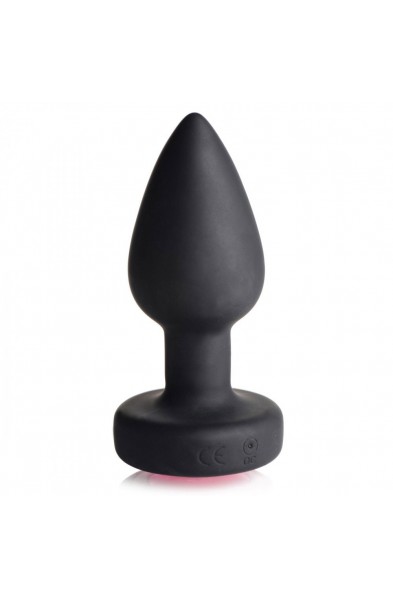 28x Silicone Vibrating Pink Gem Anal Plug With  Remote - Small