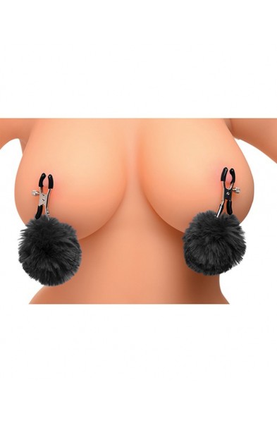 Pom Pom Nipple Clamps - Black