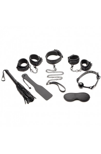 Master of Kink 10 Piece Deluxe Bondage Set - Black