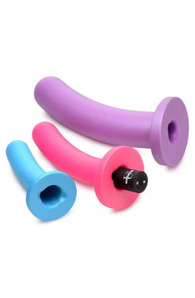Triple Peg 28x Vibrating Silicone Dildo Set With Remote