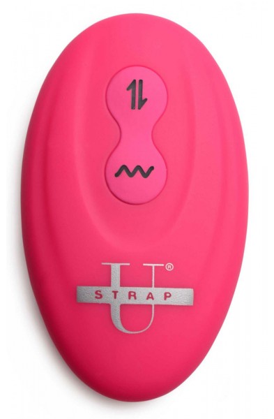 Mighty-Thrust Thrusting and Vibrating Strapless  Strap-on With Remote  - Pink