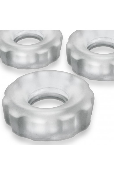Super Huj - 3-Pack Cockrings - Clear Ice