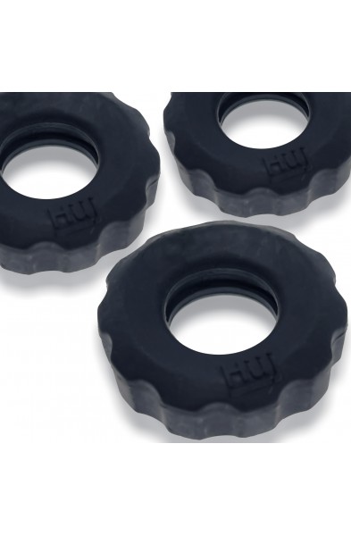 Super Huj - 3-Pack Cockrings - Tar Ice