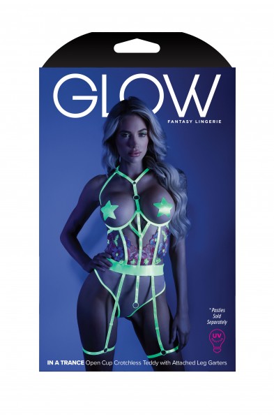 In a Trance - Open Cup Teddy - Large/xlarge -  Neon Chartreuse