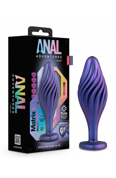 Anal Adventures Matrix - Swirling Bling Plug -  Sapphire
