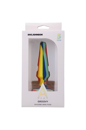 A-Play Groovy Silicone Anal Plug 5 Inch - Sunrise