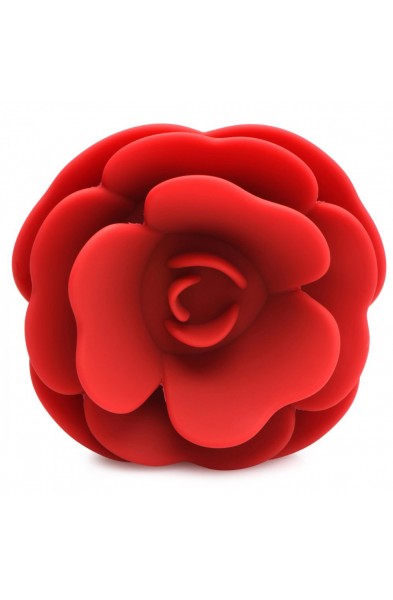 28x Silicone Vibrating Rose Anal Plug With Remote  - Small