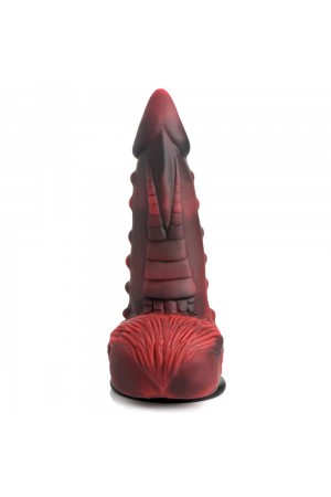Lava Demon Thick Nubbed Silicone Dildo - Red/black