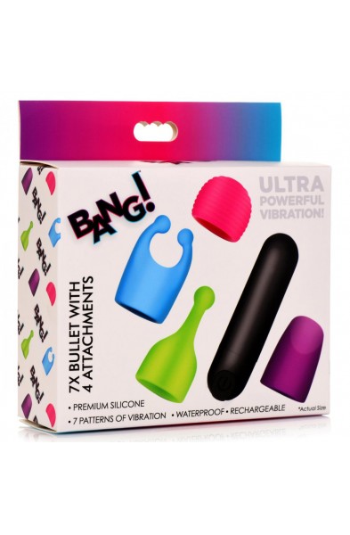 Bang - Rechargeable Bullet With 4 Attachments