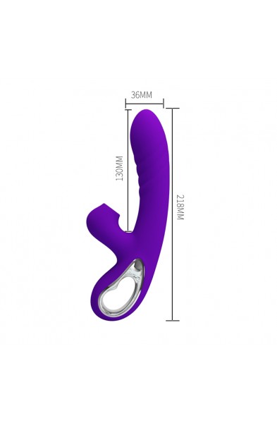 Pretty Love Jersey Sucking and Vibrating Rabbit -  Purple