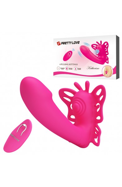 Pretty Love Katherine Wearable Butterfly Vibrator  - Fuchsia