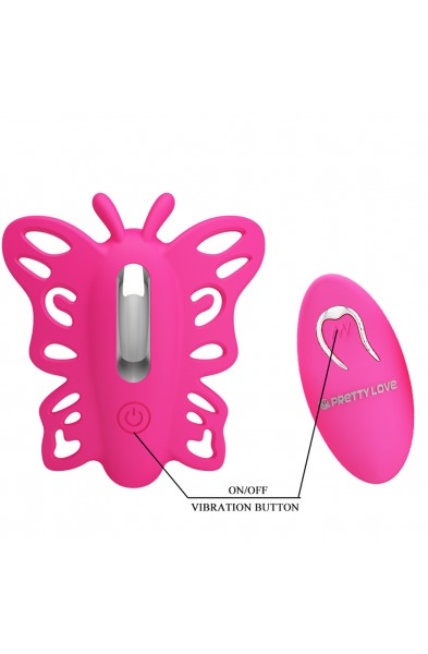 Pretty Love Katherine Wearable Butterfly Vibrator  - Fuchsia