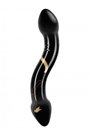 Secret Kisses - 7.5 Inch Handblown Double Ended  Dildo - Black