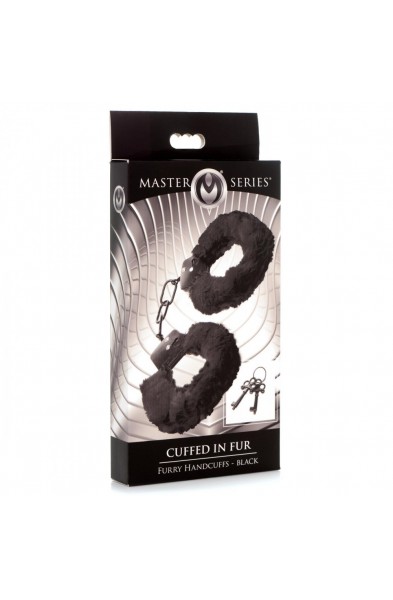Cuffed in Fur Furry Handcuffs - Black