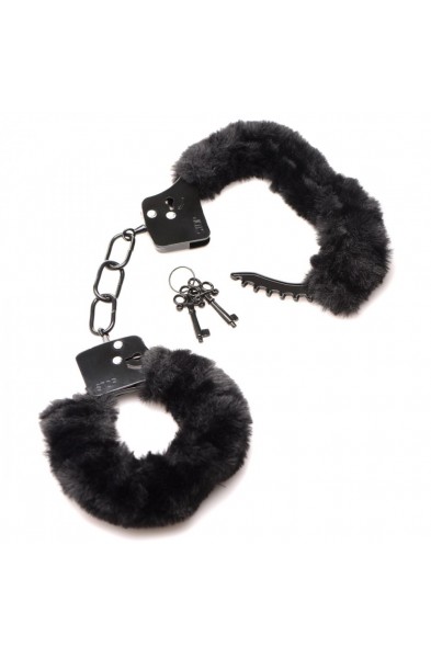 Cuffed in Fur Furry Handcuffs - Black