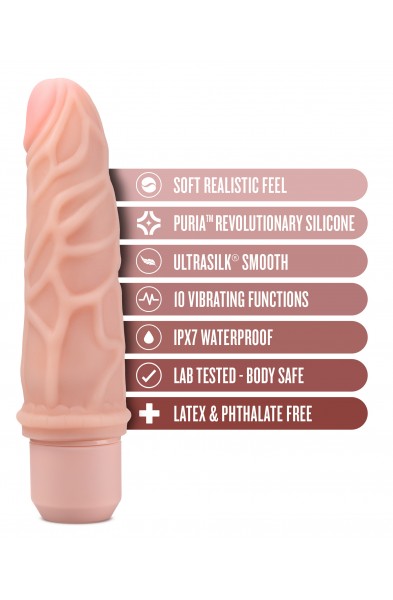 Dr. Skin Silicone - Dr. Robert - 7 Inch Vibrating  Dildo -Beige