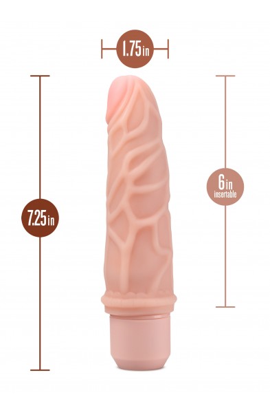 Dr. Skin Silicone - Dr. Robert - 7 Inch Vibrating  Dildo -Beige