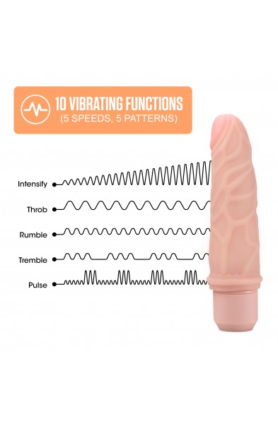 Dr. Skin Silicone - Dr. Robert - 7 Inch Vibrating  Dildo -Beige