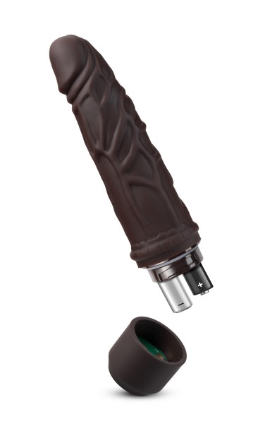 Dr. Skin Silicone - Dr. Robert - 7 Inch Vibrating  Dildo - Brown