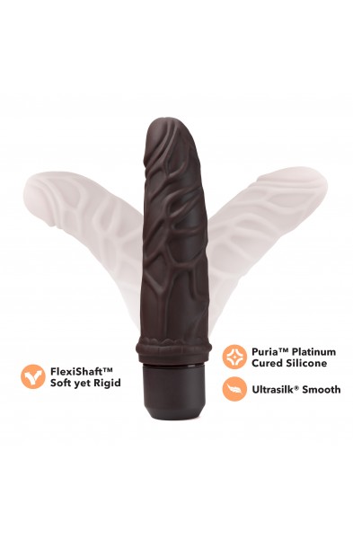 Dr. Skin Silicone - Dr. Robert - 7 Inch Vibrating  Dildo - Brown
