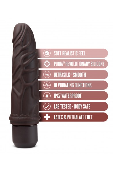 Dr. Skin Silicone - Dr. Robert - 7 Inch Vibrating  Dildo - Brown