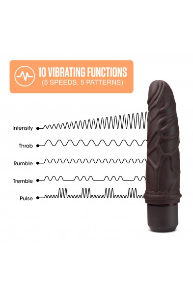 Dr. Skin Silicone - Dr. Robert - 7 Inch Vibrating  Dildo - Brown