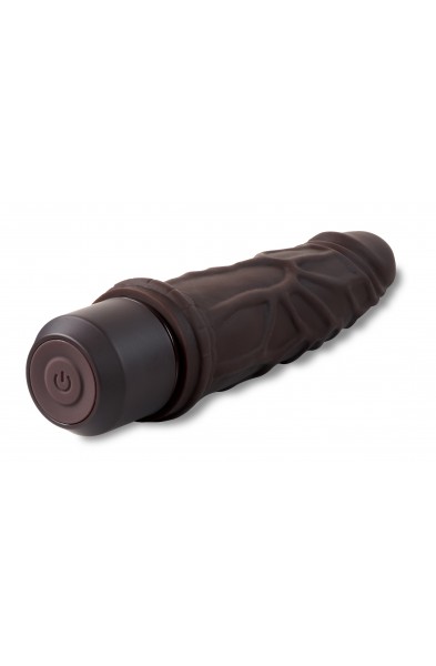 Dr. Skin Silicone - Dr. Robert - 7 Inch Vibrating  Dildo - Brown