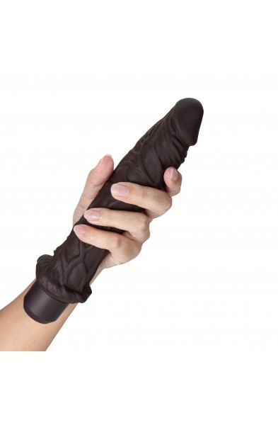 Dr. Skin Silicone - Dr. Richard - 9 Inch Vibrating Dildo - Brown