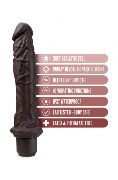 Dr. Skin Silicone - Dr. Richard - 9 Inch Vibrating Dildo - Brown