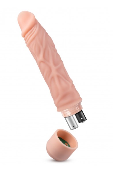 Dr. Skin Silicone - Dr. David - 8 Inch Vibrating  Dildo - Beige