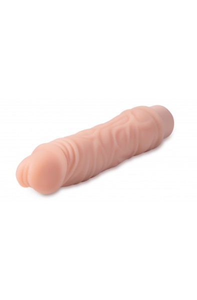 Dr. Skin Silicone - Dr. David - 8 Inch Vibrating  Dildo - Beige