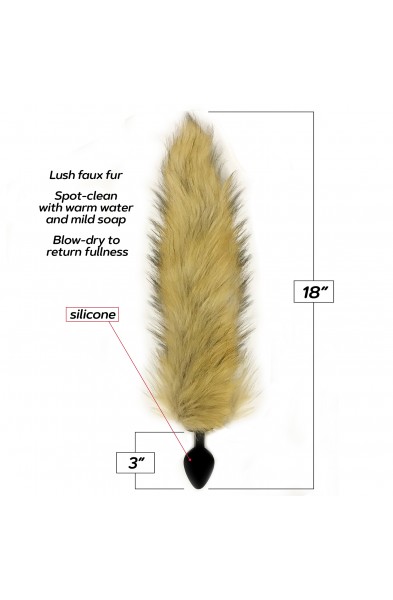 Foxy Fox Tail Silicone Butt Plug - Gold