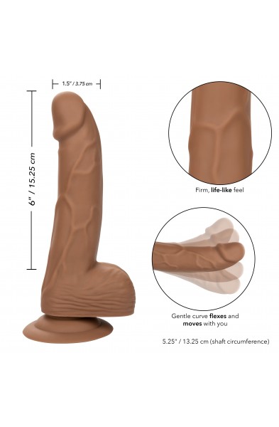 Silicone Stud 6 Inch - Brown