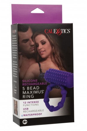 Silicone Rechargeable 5 Bead Maximus Ring - Purple